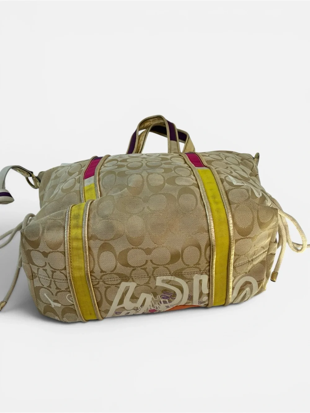 Coach Poppy Signature Dome Satchel Multicolor Y2K Limited Edition Bag - Picture 6 of 11